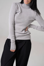 Classic plain Knit sweater | Gray color
