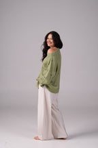 Ripped Merino Wool Sweater | Pistachio