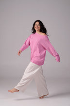 Ripped Merino Wool Sweater | Light pink