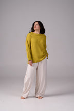 Ripped Merino Wool Sweater | Mustard