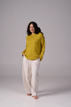 Ripped Merino Wool Sweater | Mustard