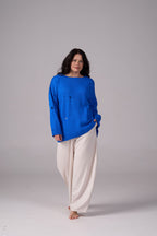 Ripped Merino Wool Sweater | Blue