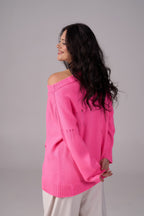 Ripped Merino Wool Sweater | Pink