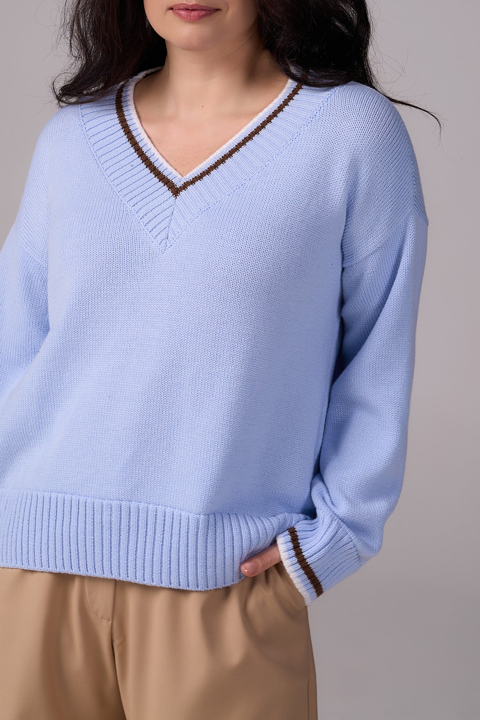Knit Sweater “Lorenzo” | Sky Blue Color