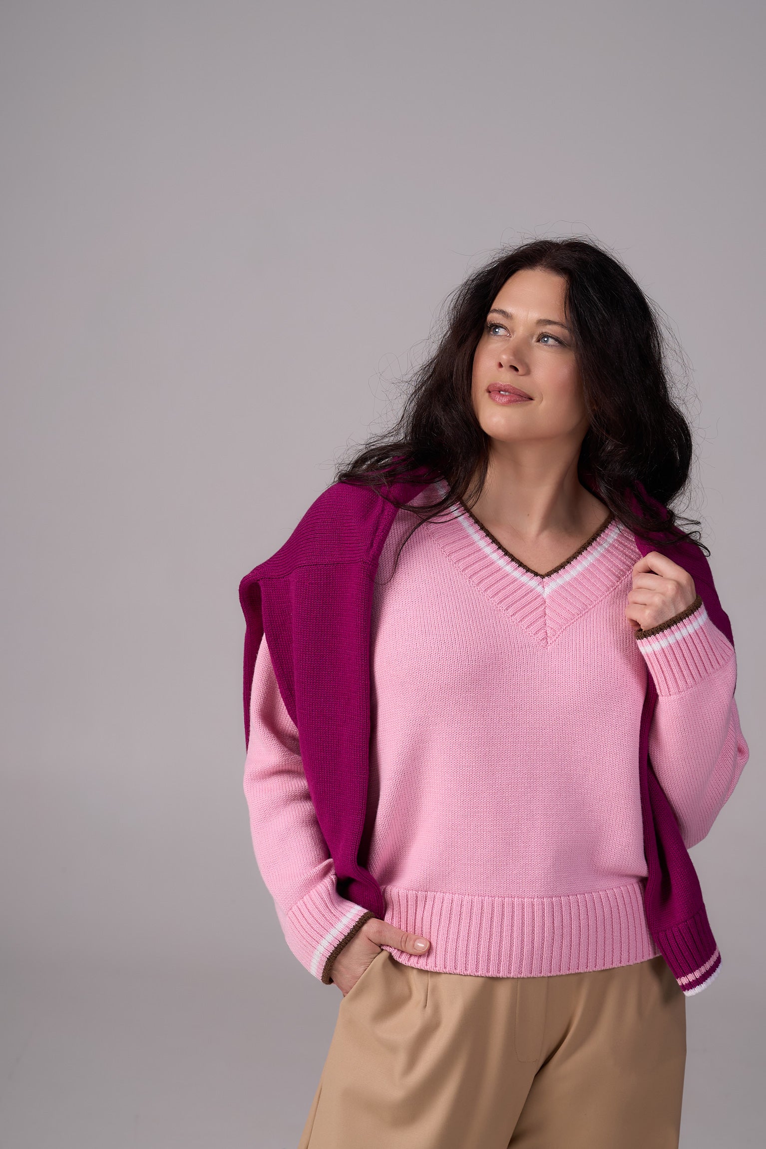 Knit Sweater “Lorenzo” | Light Pink Color