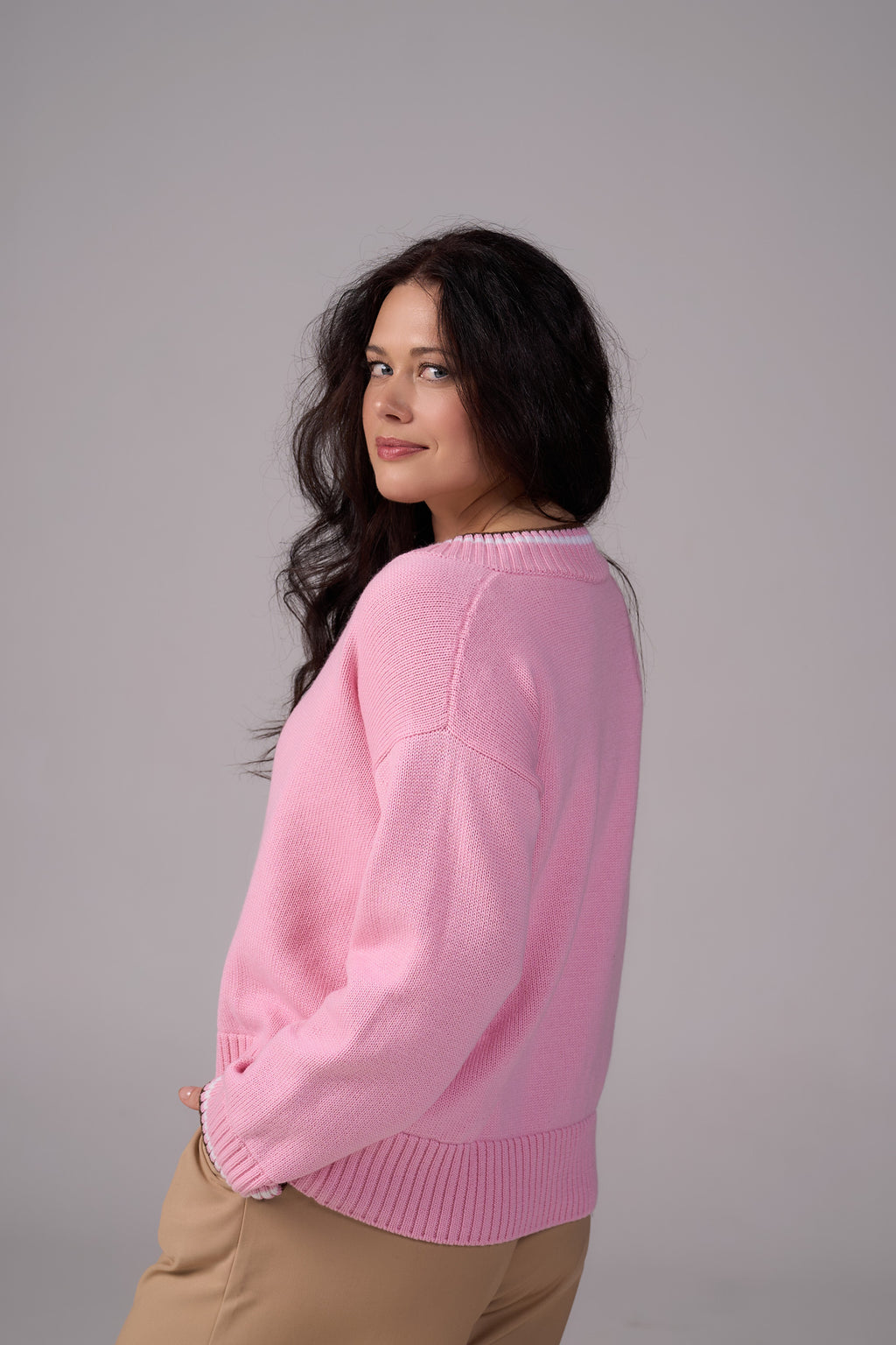 Knit Sweater “Lorenzo” | Light Pink Color