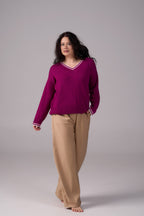 Knit Sweater “Lorenzo” | Magenta Color