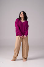 Knit Sweater “Lorenzo” | Magenta Color