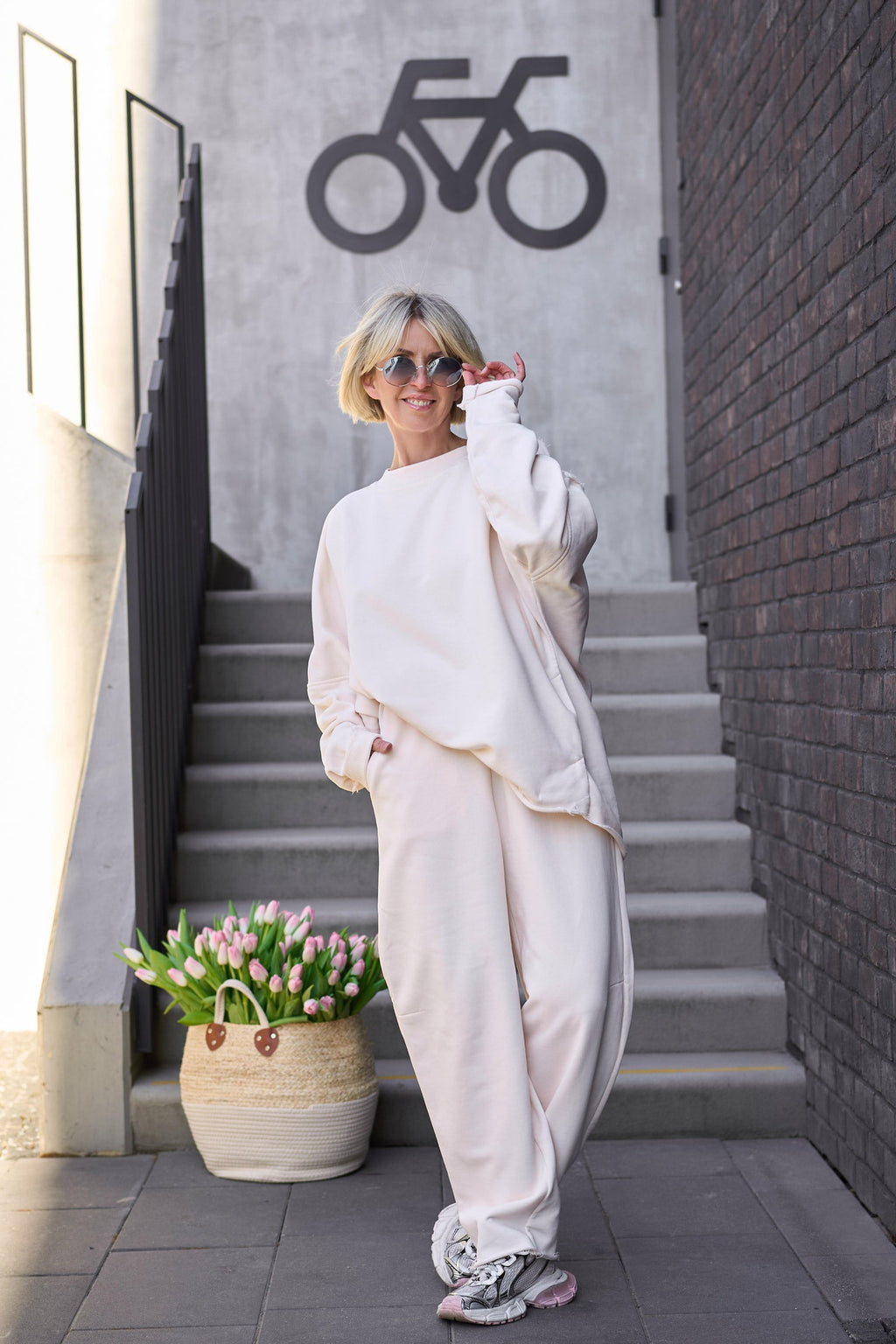 NADA cotton suit in Ecru