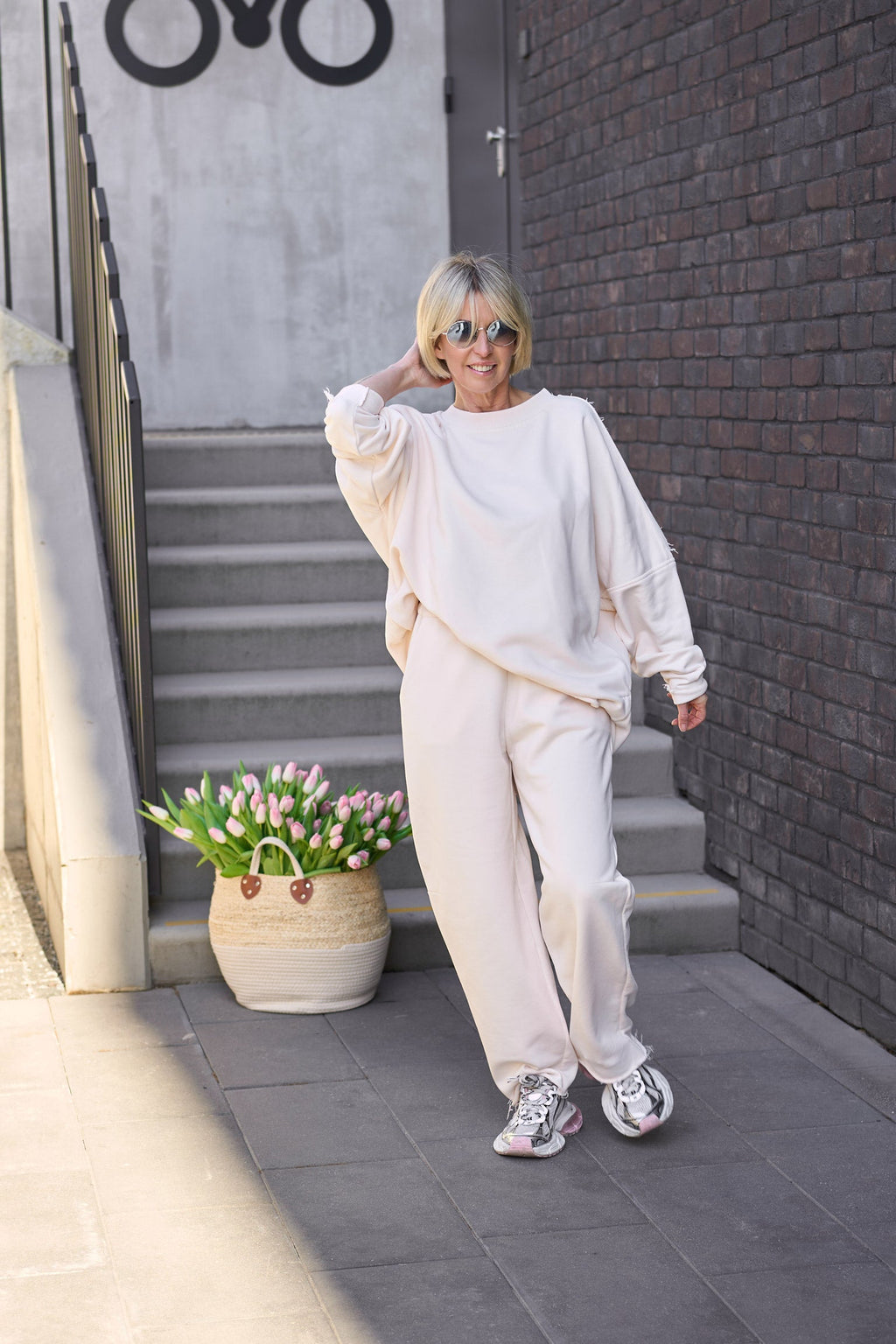 NADA cotton suit in Ecru