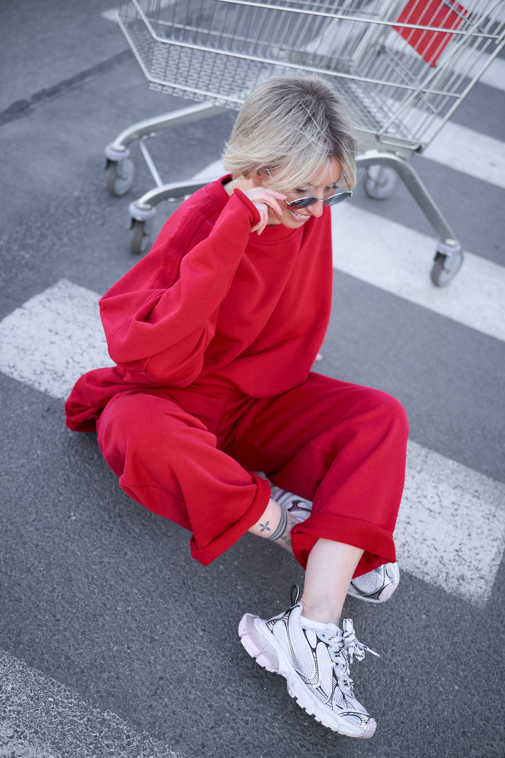 "Nada" Cotton Suit | Red Color
