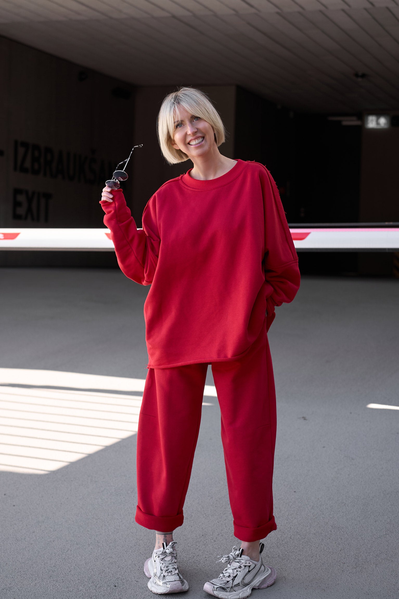 "Nada" Cotton Suit | Red Color