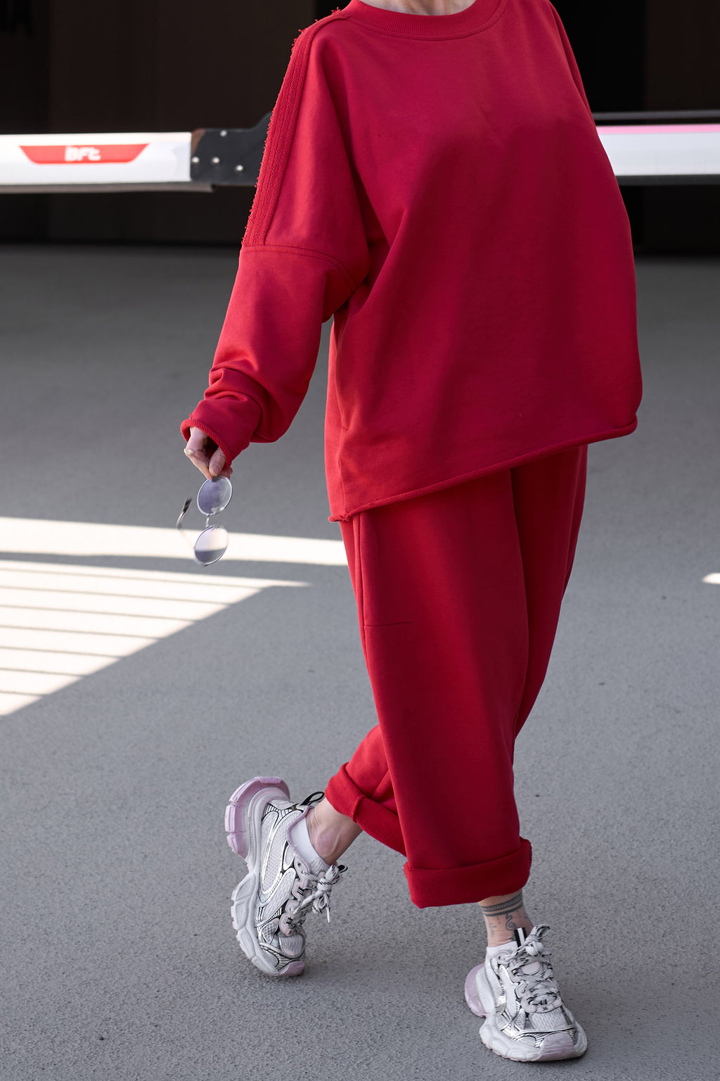 "Nada" Cotton Suit | Red Color