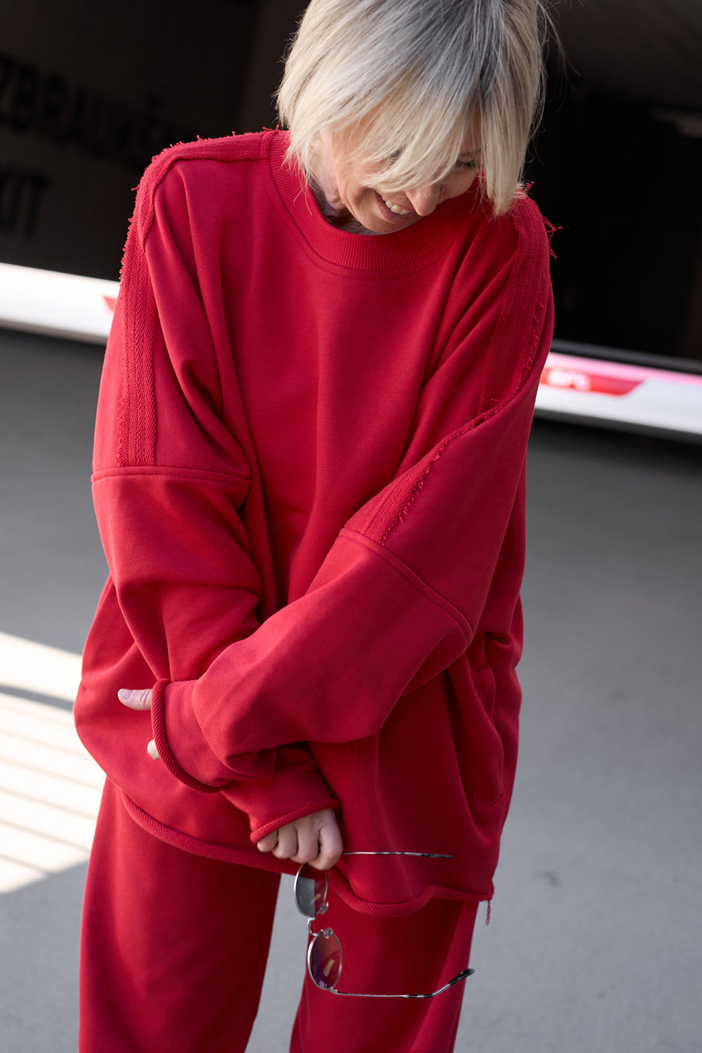 "Nada" Cotton Suit | Red Color