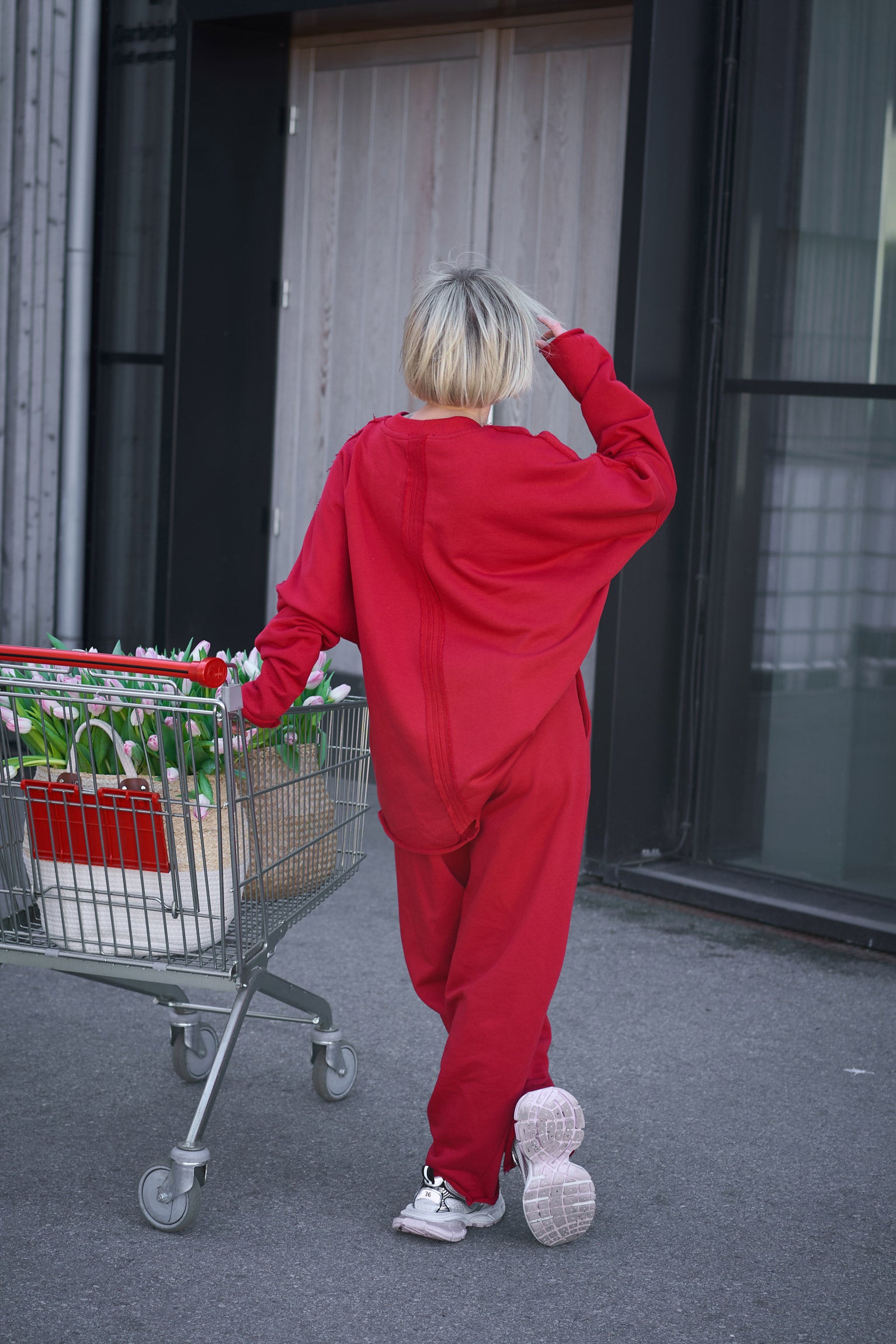 Nada Cotton Suit | Red Color