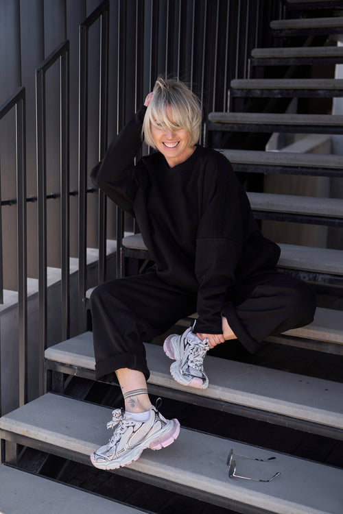 "Nada" Cotton Suit | Black Color