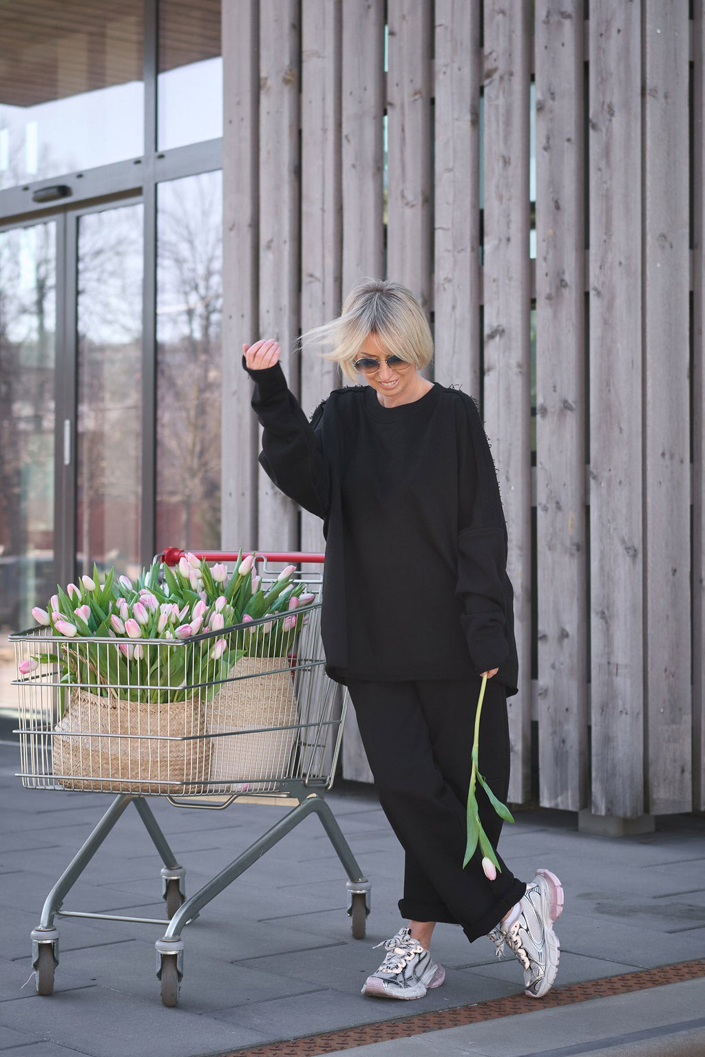 NADA cotton suit in Black