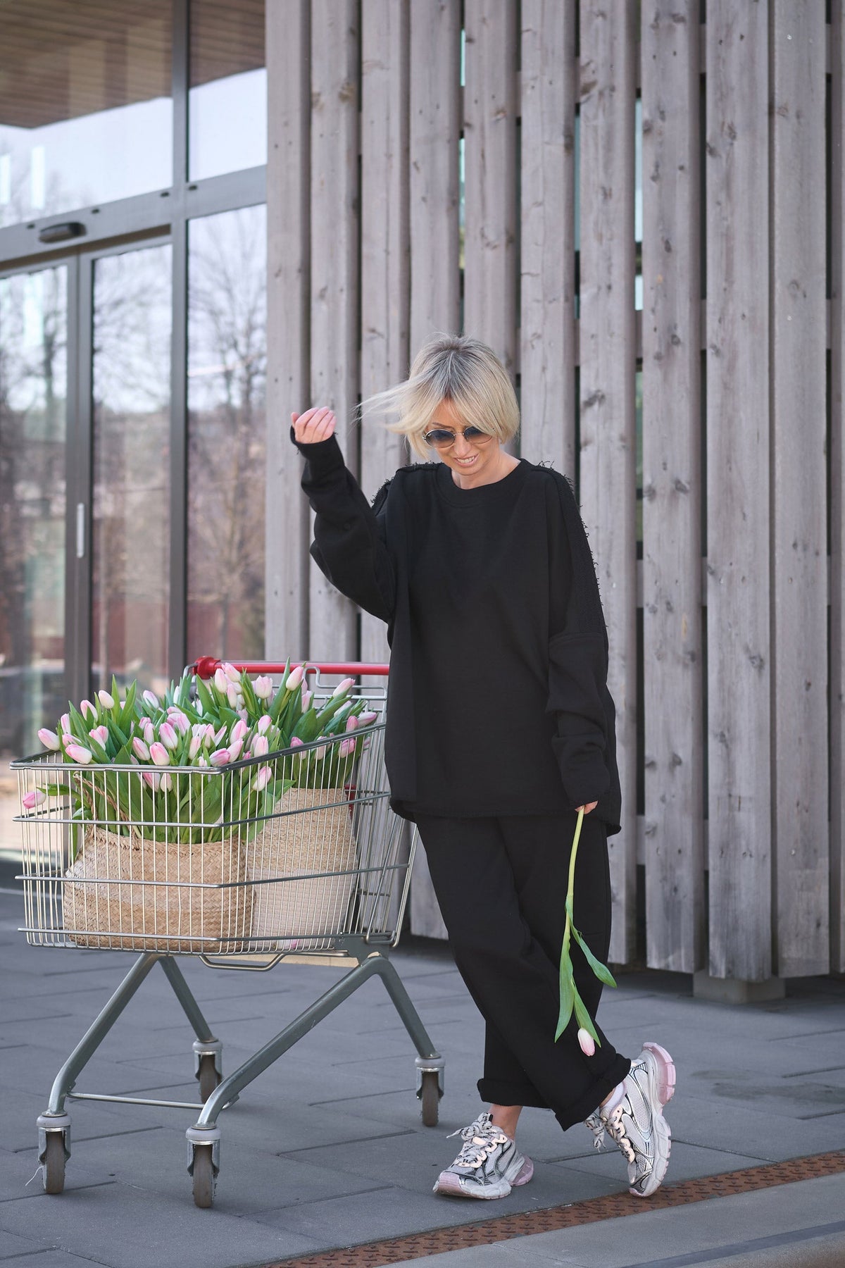 NADA cotton suit in Black