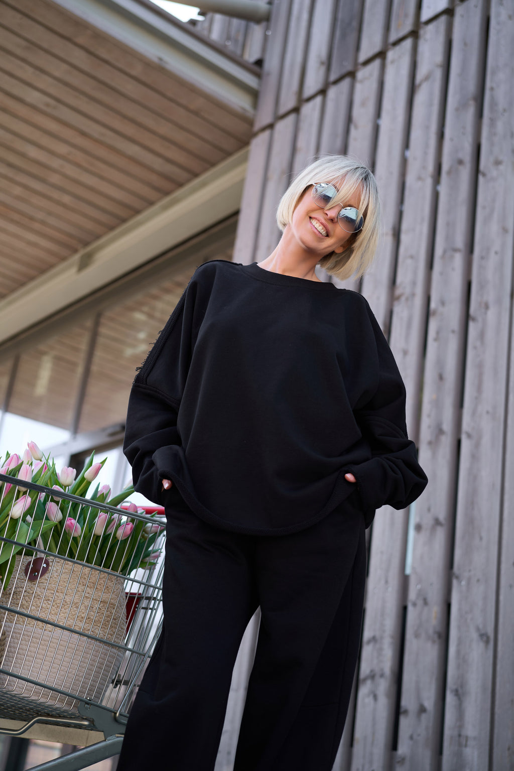 "Nada" Cotton Suit | Black Color