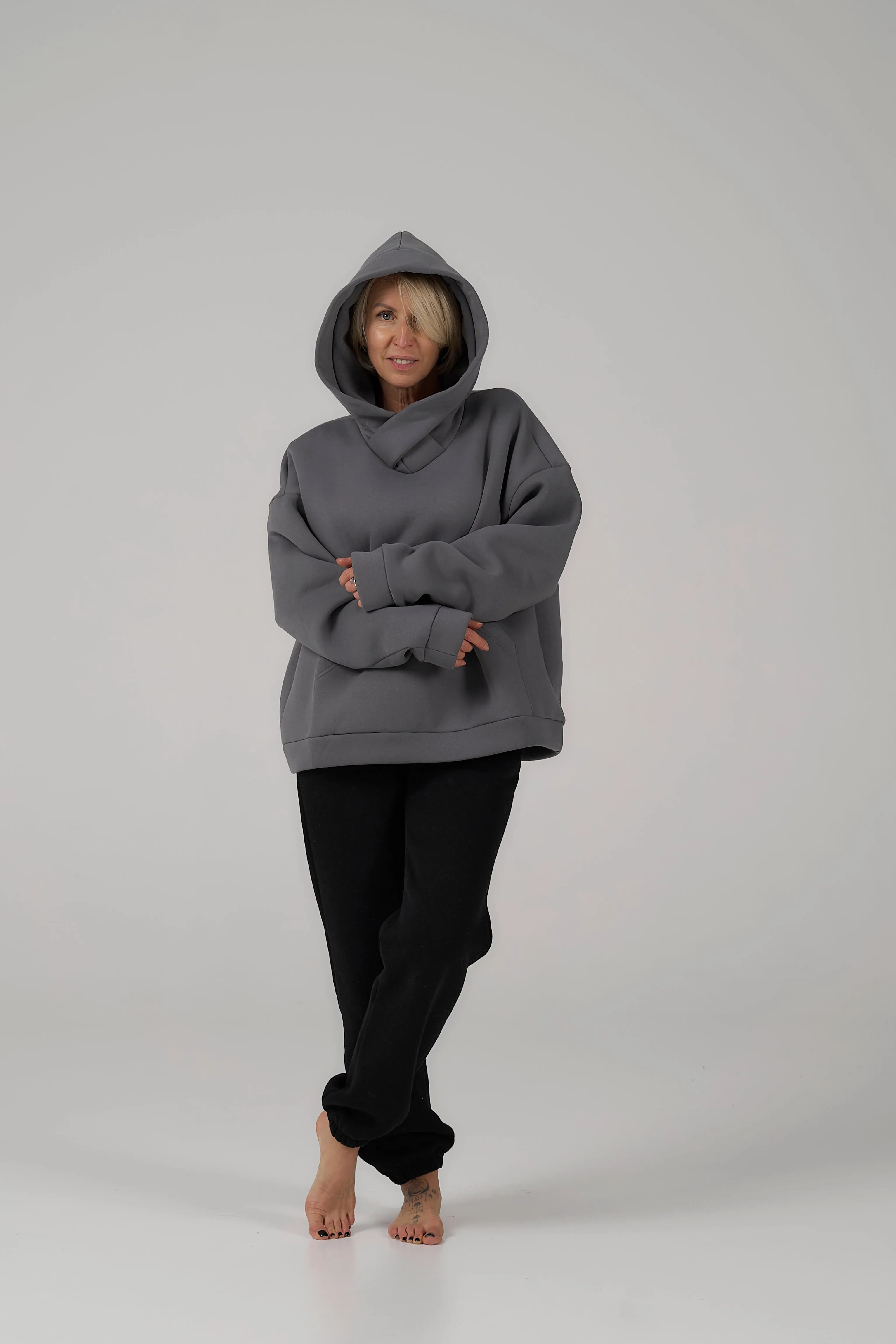 Cropped Hoodie | Graphite