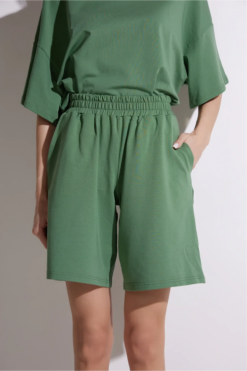 Cotton Suit with Shorts | Light green