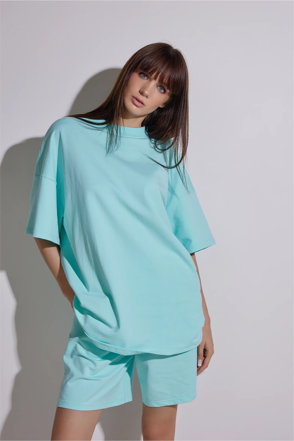 Women Oversized Shirt and Shorts Set | test