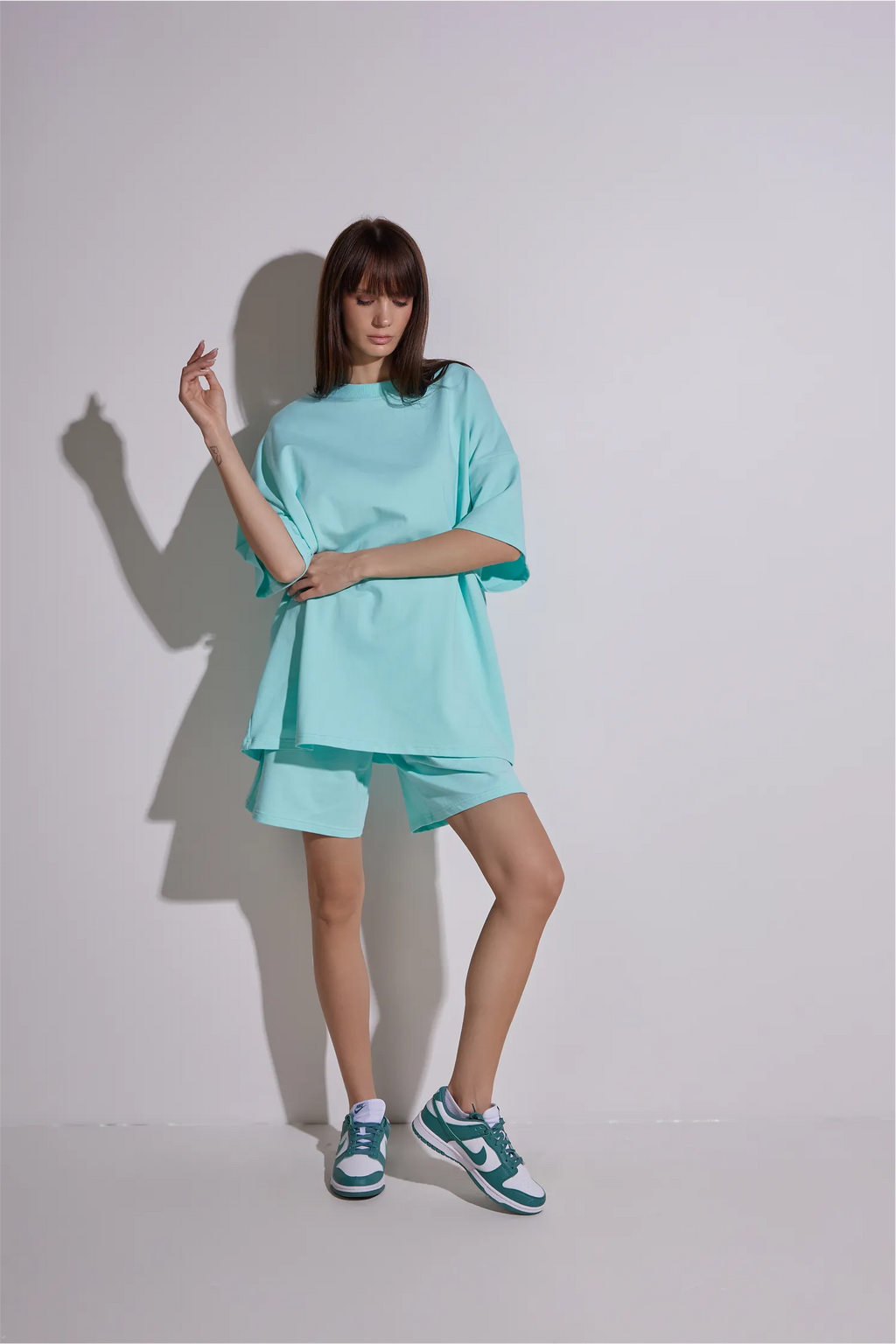 Women Oversized Shirt and Shorts Set | test
