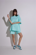 Women Oversized Shirt and Shorts Set | test