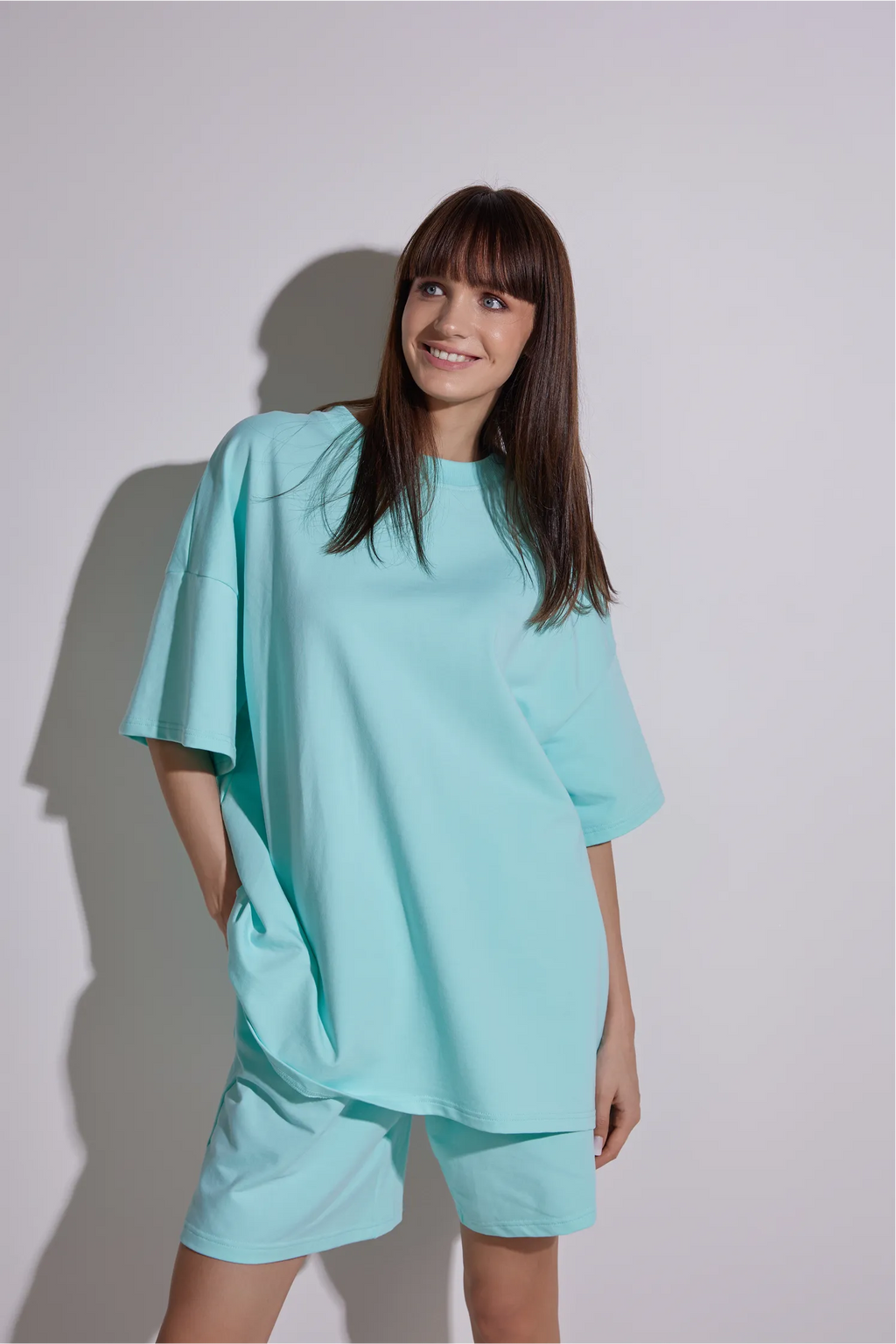 Women Oversized Shirt and Shorts Set | test