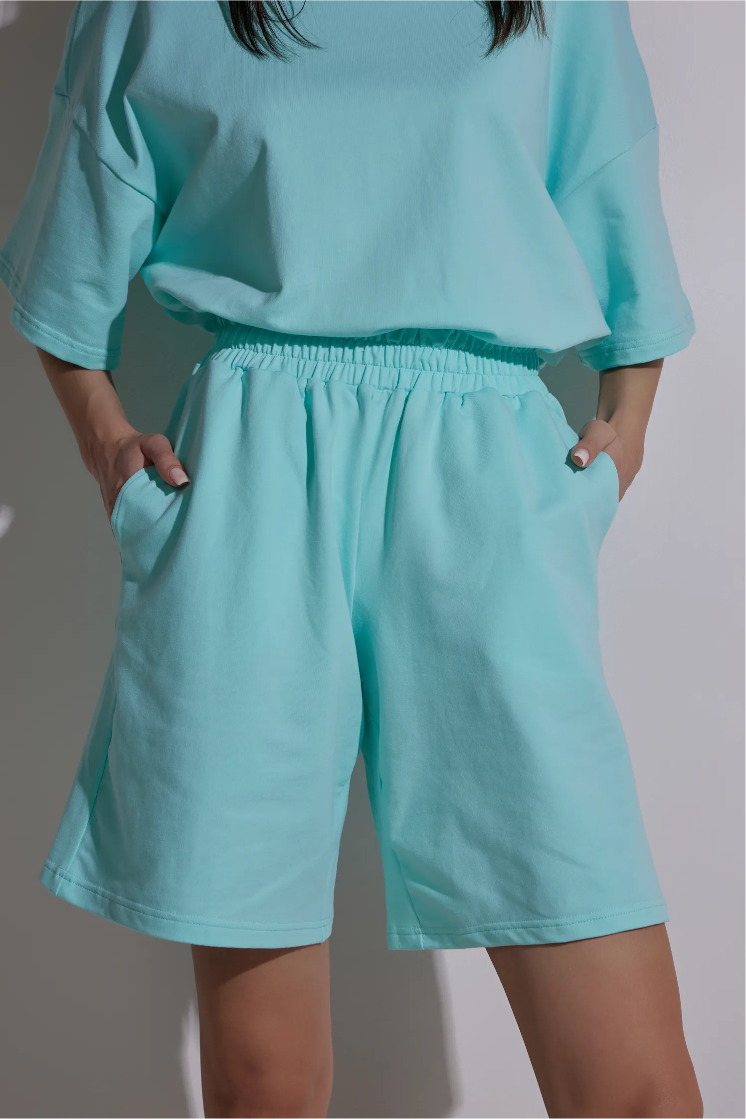 Women Oversized Shirt and Shorts Set | test