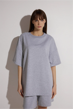 Cotton Suit with Shorts | Gray Melange