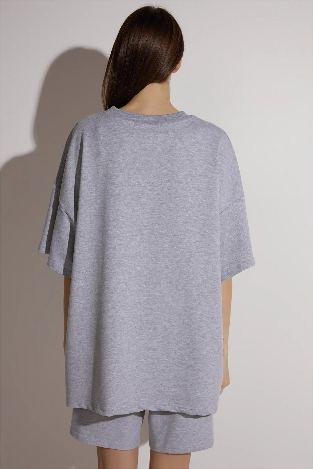 Cotton Suit with Shorts | Gray Melange