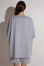 Cotton Suit with Shorts | Gray Melange