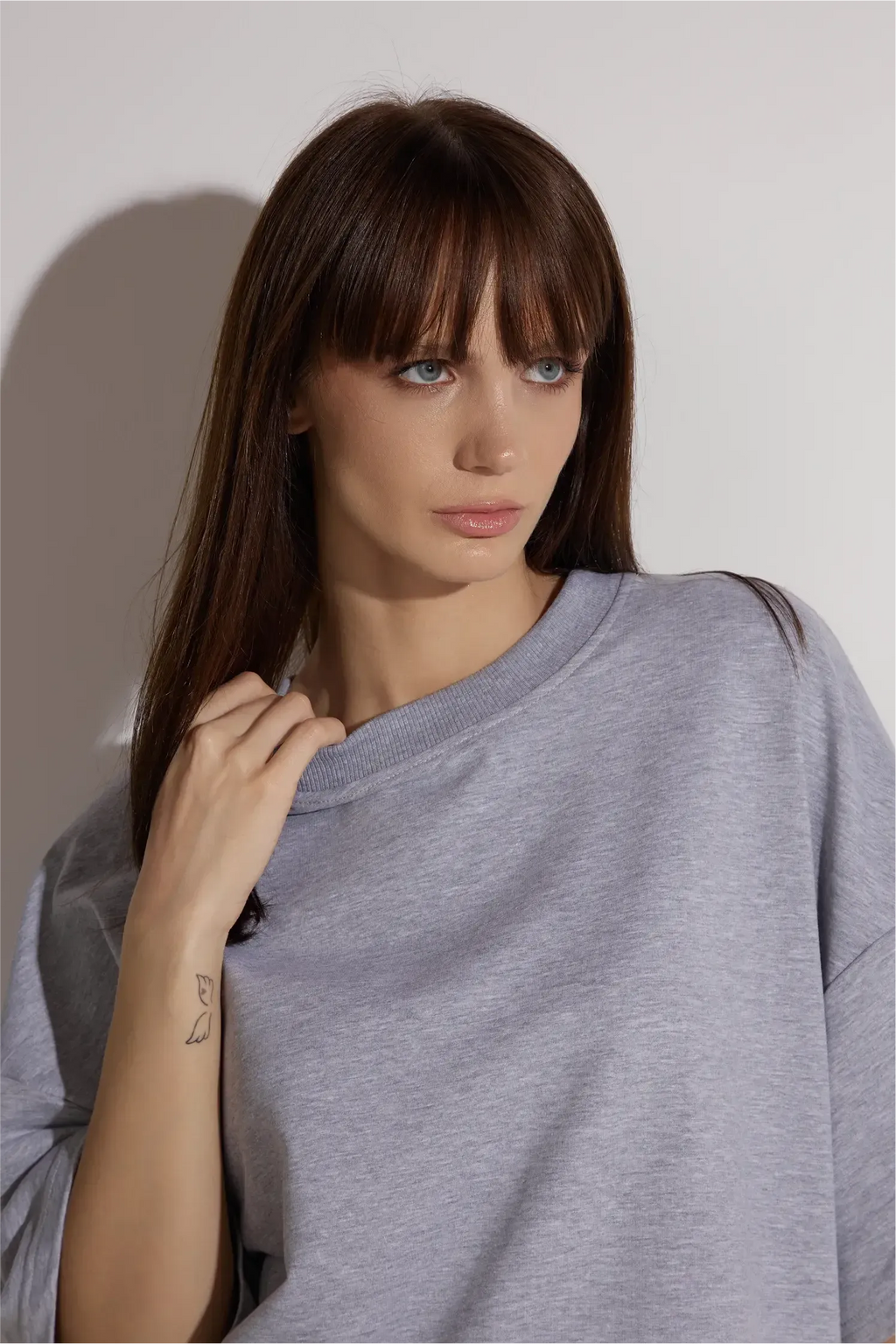 Cotton Suit with Shorts | Gray Melange
