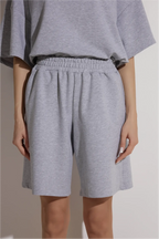 Cotton Suit with Shorts | Gray Melange