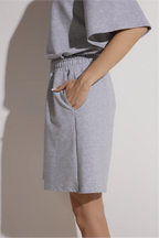Cotton Suit with Shorts | Gray Melange