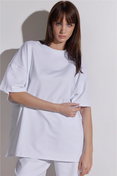 Cotton Suit with Shorts | White