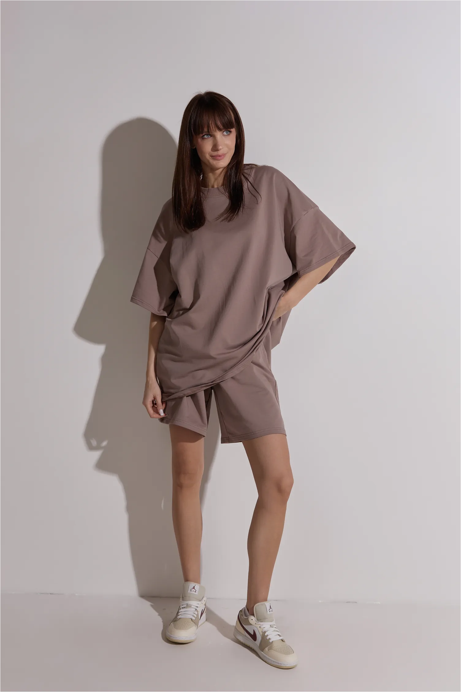 Women Oversized Shirt and Shorts Set | test