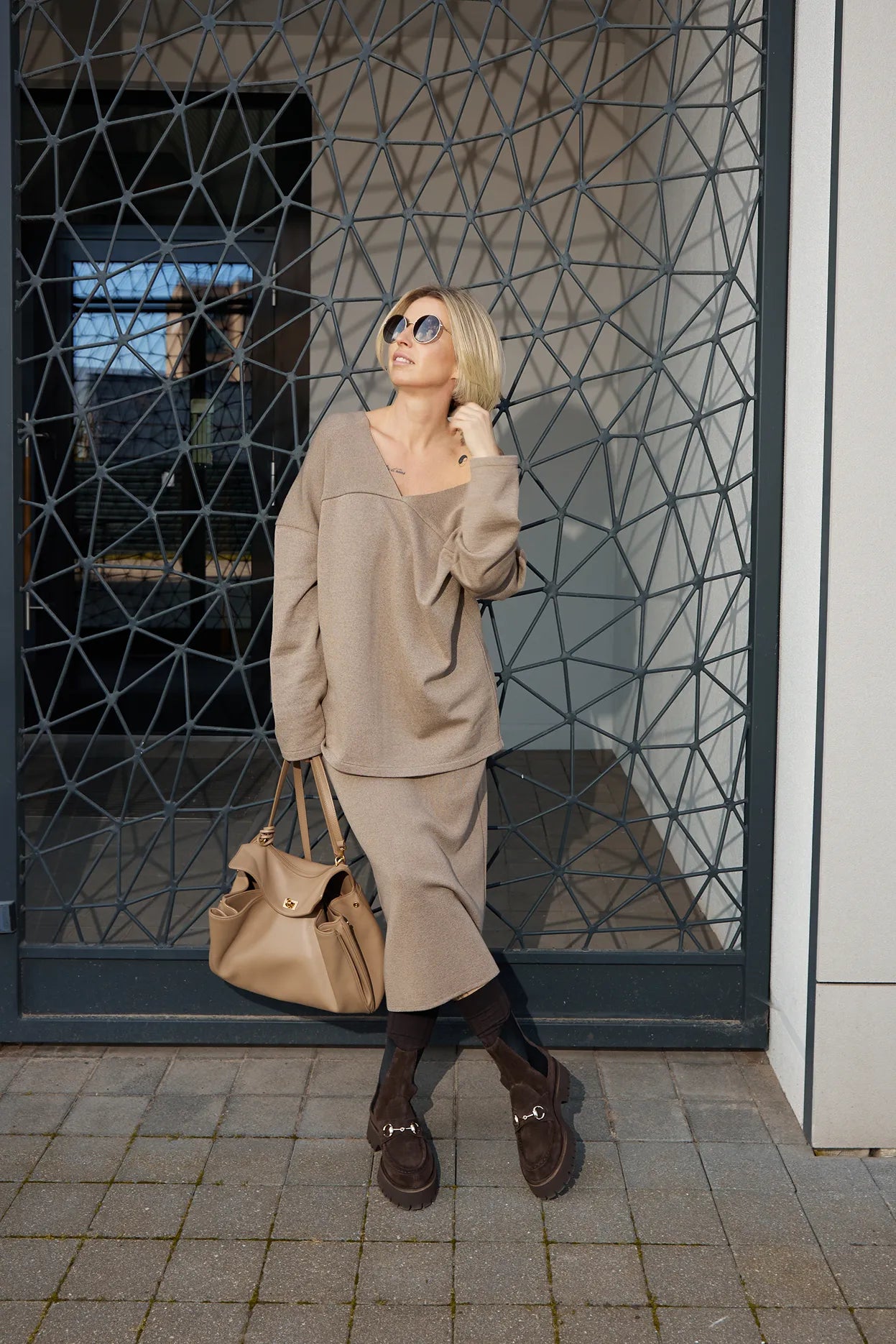 Merino Set with Skirt | Nut Cream