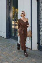 Merino Set with Skirt | Chocolate Melange