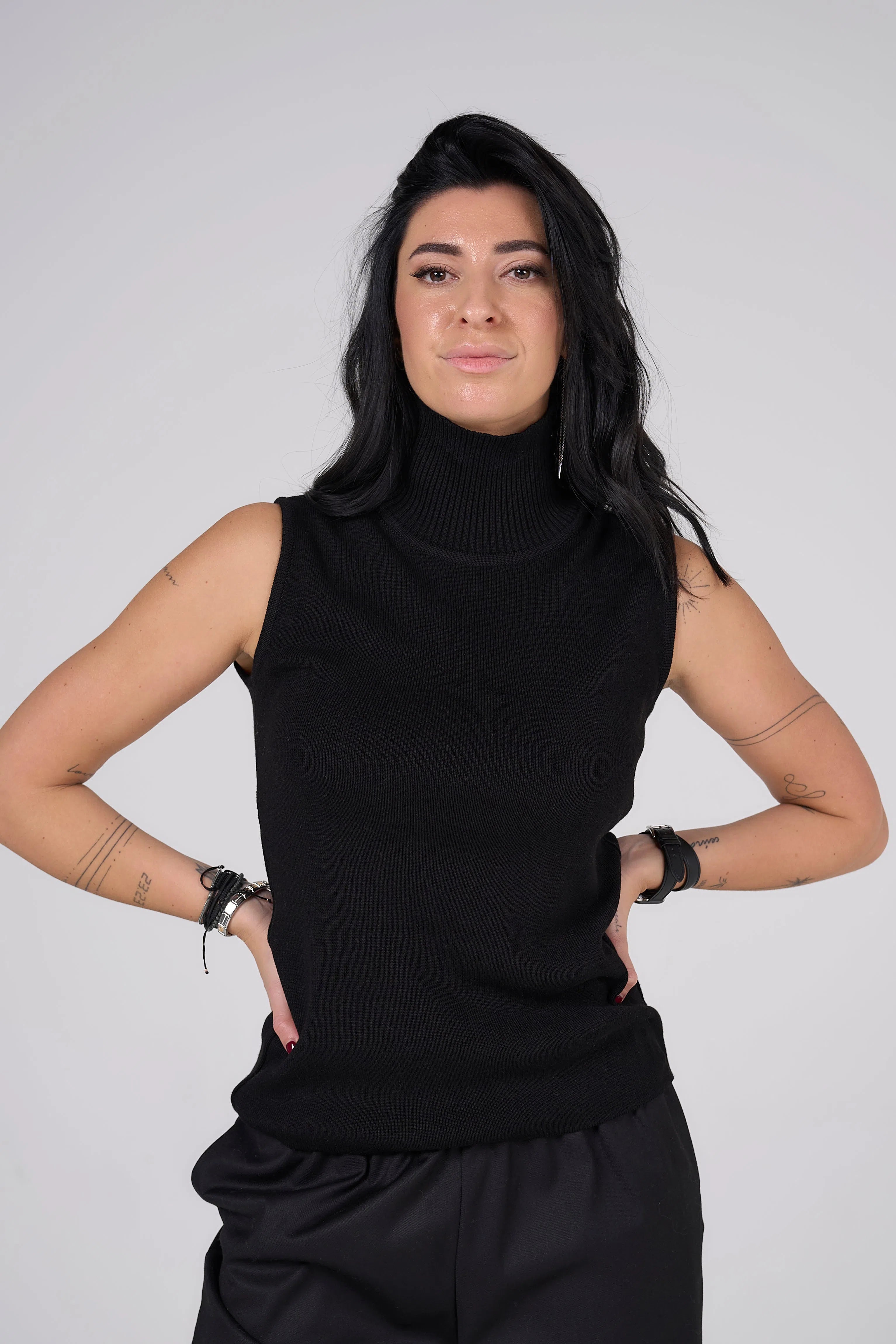 Knitted Top | Black color