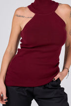 Knitted Top | Wine color