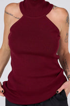 Knitted Top | Wine color