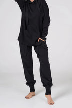 Knitt suit with hoodie | Black color