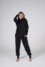 Knitt suit with hoodie | Black color