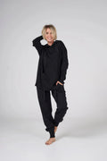 Knitt suit with hoodie | Black color