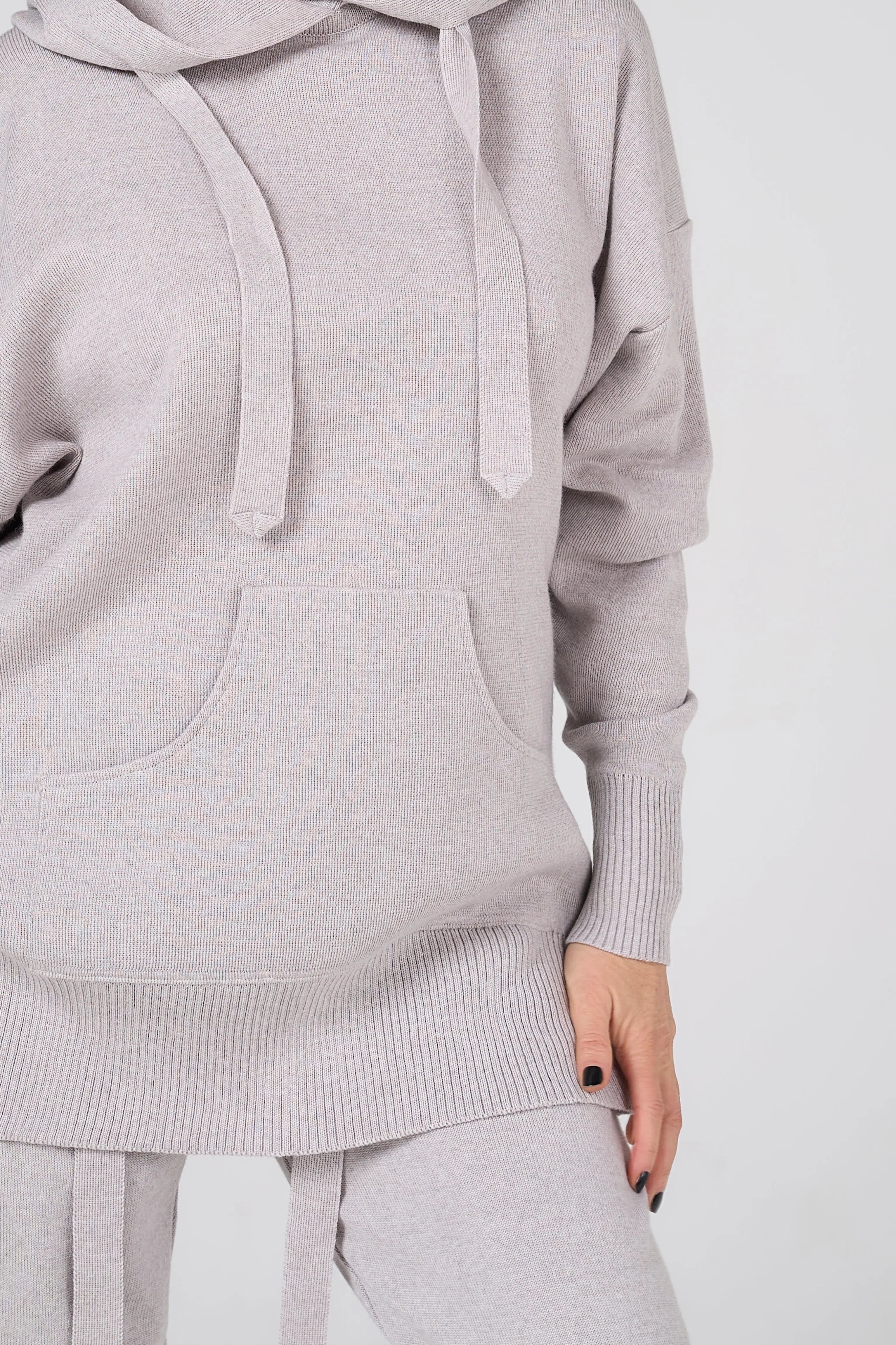 Knitted suit with hoodie | Gray color