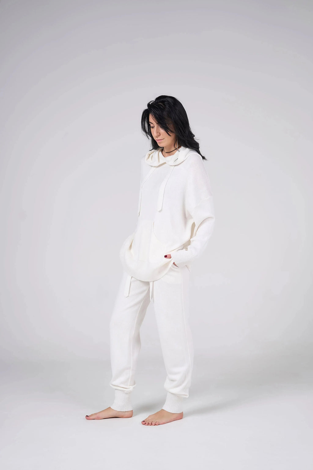 Knitt suit with hoodie | Milki color