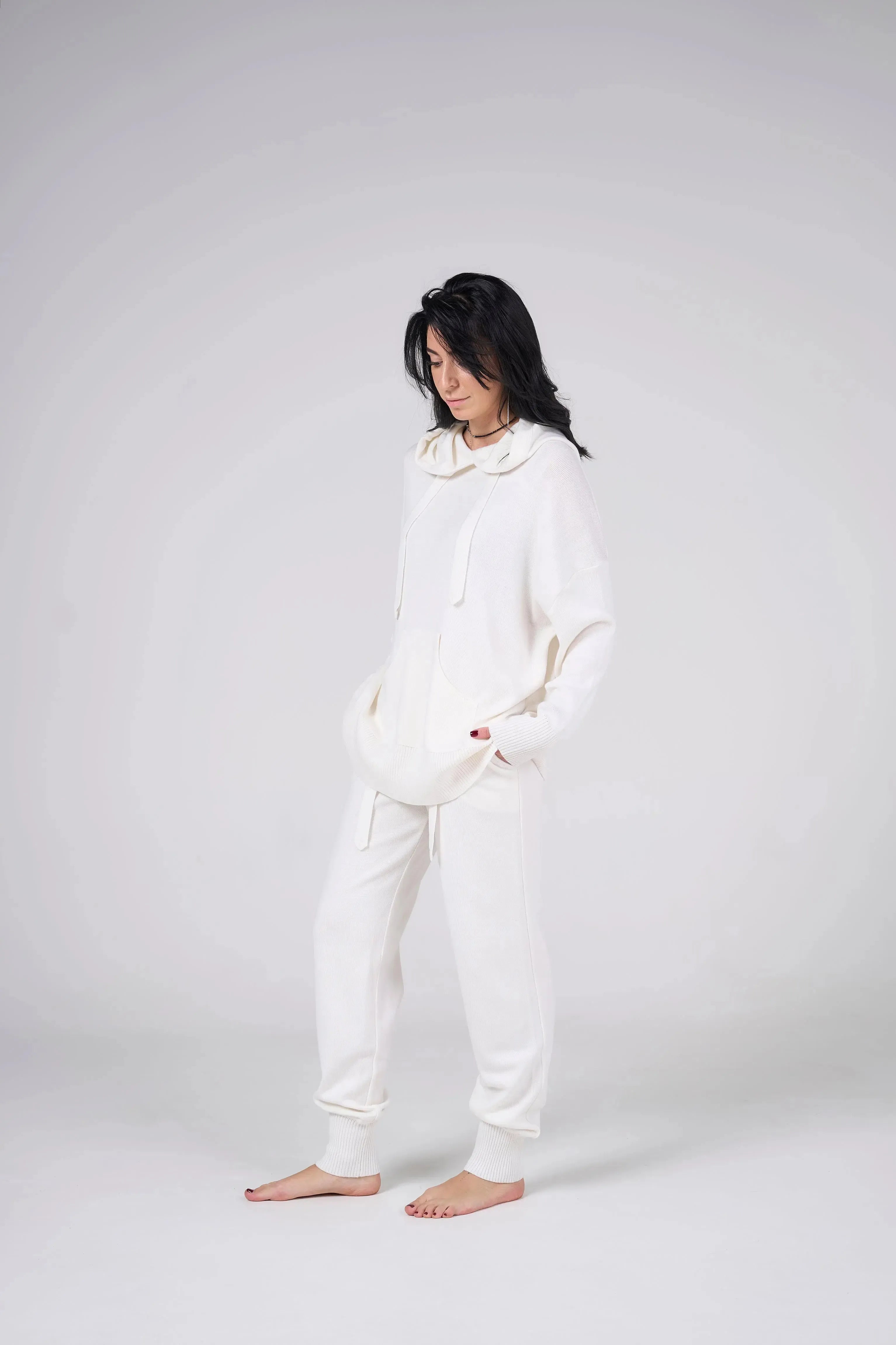 Knitt suit with hoodie | Milki color