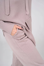 Knitt suit with hoodie | Powder color